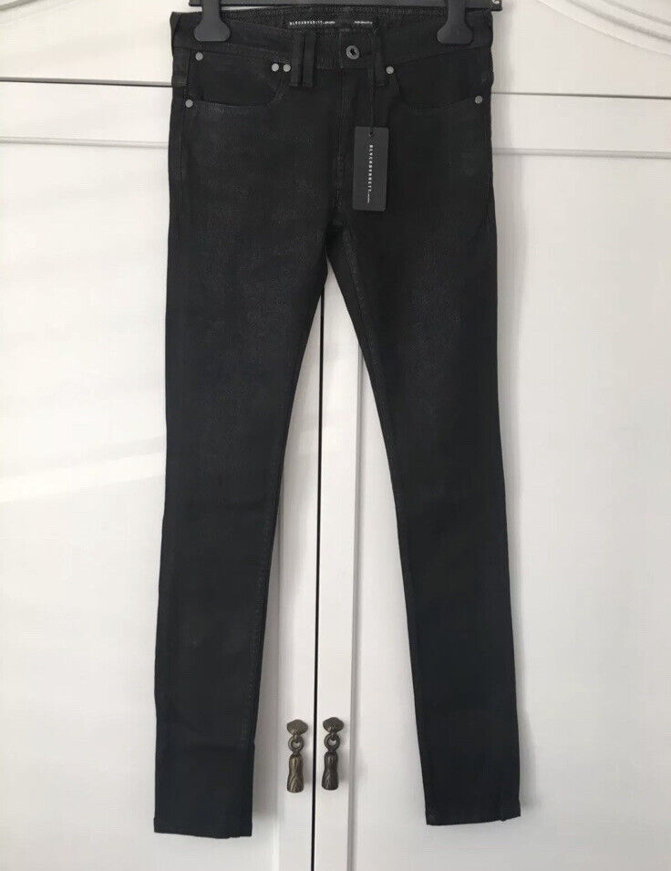 710 Neil Barrett 'Blackbarrett' Black Waxed Coated Jeans 710 Neil Barrett 'Blackbarrett' Black Waxed Coated Jeans