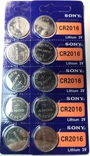 10PK CR2016 SONY MURATA 3V LITHIUM (GREAT EX 2034 DL2016 ECR2016 FREE SHIP