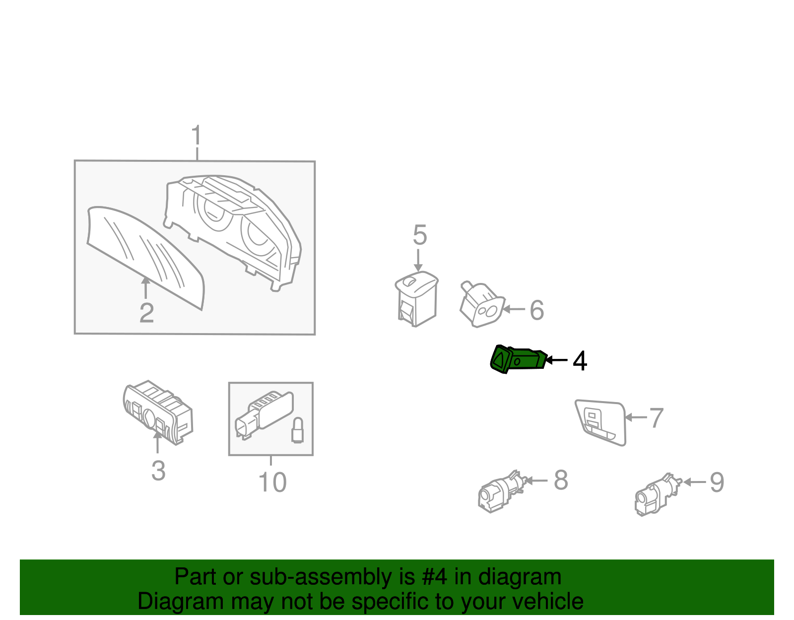New Genuine Volvo C30 C70 S40 V50 XC60 Hazard Warning Light Switch