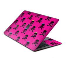Skin Decal Wrap for MacBook Pro 13" Retina Touch Girl Bow skulls feminine pink
