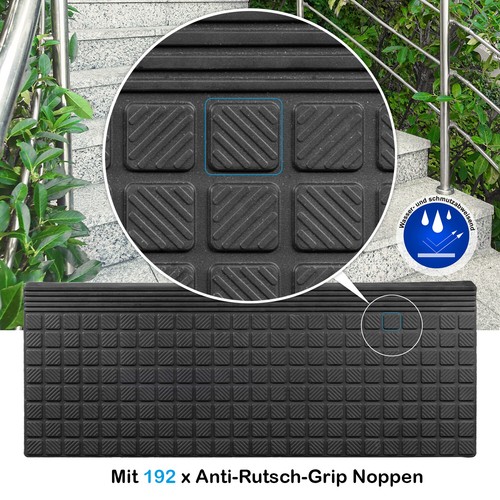 2er Set Treppenmatten Outdoor 25x75cm - Rutschfeste Gummimatten, Durchbrochenes Design