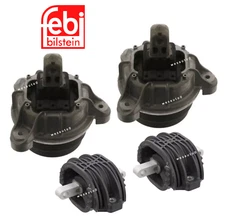 Engine Motor Mount Hydraulic & Transmission Mount Kit 4pcs OES Febi for BMW 528i
