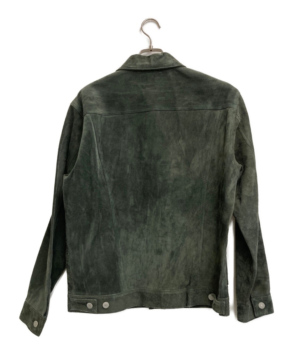 WACKO MARIA Leather Jacket SUEDE TRUCKER JACKET Green Size L | eBay