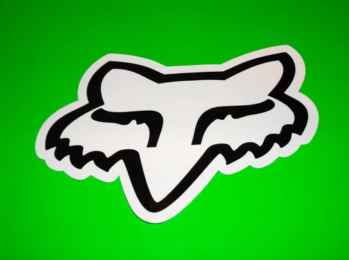 FOX RACING MOTOCROSS SKATEBOARD WAKEBOARD 7 INCH WHITE FOX HEAD STICKER DECAL