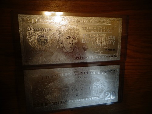 BILLETE DE 20 DÓLARES 999,9 % PLATEADO *2009-COMO NUEVO - VIENE EN ACRÍLICO, SOPORTE DE LOSA - Imagen 12 de 12