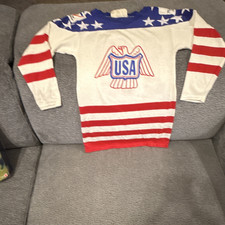 USA Hockey Jersey #16 Red White Blue Canada Cup Calgary 1976 Vintage