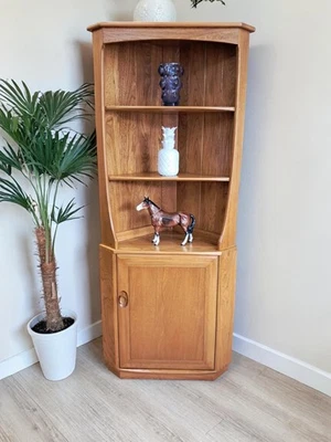 Mid Century Ercol Windsor Corner Display Cupboard Storage Unit Vintage 1980's - Image 1 of 4