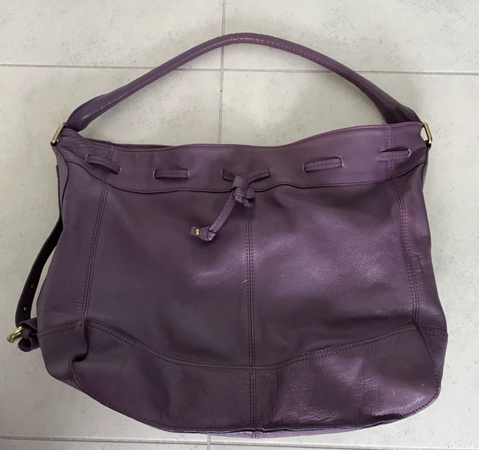OASIS Purple Leather large tote handbag - Image 2 of 4