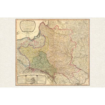 1799 Historical Map of the Polish-Lithuanian Commonwealth and Partitions