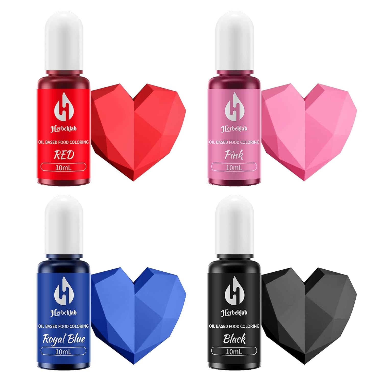 Oil Based Food Coloring for Chocolate 4 Colors x 10 ml Concentrated Oil Food Col