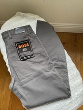HUGO BOSS MENS CHINO_TAPERED FIT STRETCH CHINOS DK GREY SZ 34/32 BNWT RRP �119??