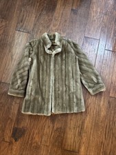 VINTAGE HILLMOOR NEW YORK TISSAVEL FRANCE FAUX FUR COAT BROWN LINED No Size...