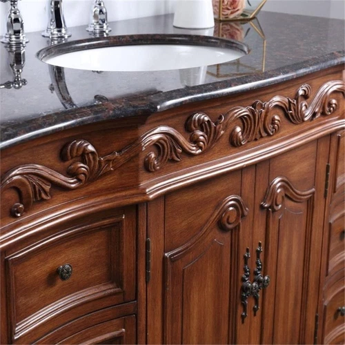 Elegant Decor Oakland 48" Single Marble Top Bathroom Vanity in Teak - Picture 13 of 18