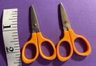 Lot of 4 Vintage Scissors. Germany , Hong Kong & USA.  2 Orange w/Mini Handles. — photo 3