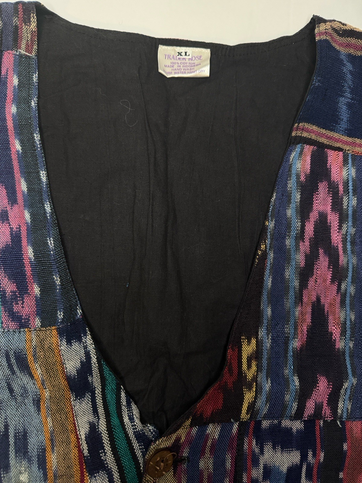 Patchwork Multicolored Vest Jacket XL Cotton Hipp… - image 4