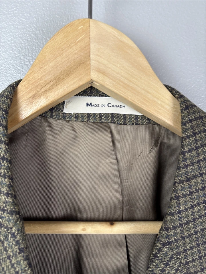 Chaqueta Blazer De Colección Chaps Ralph Lauren Para Hombres 42R Tostada Pata de Gallo Seda Lana Foto 2 de 4