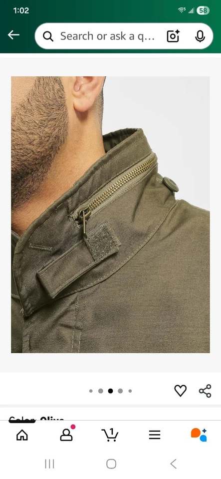 Brandit Classic M65 Men's Army Field Jacket  Military Style Coat Olive 5XL NWT - Image 4 of 4