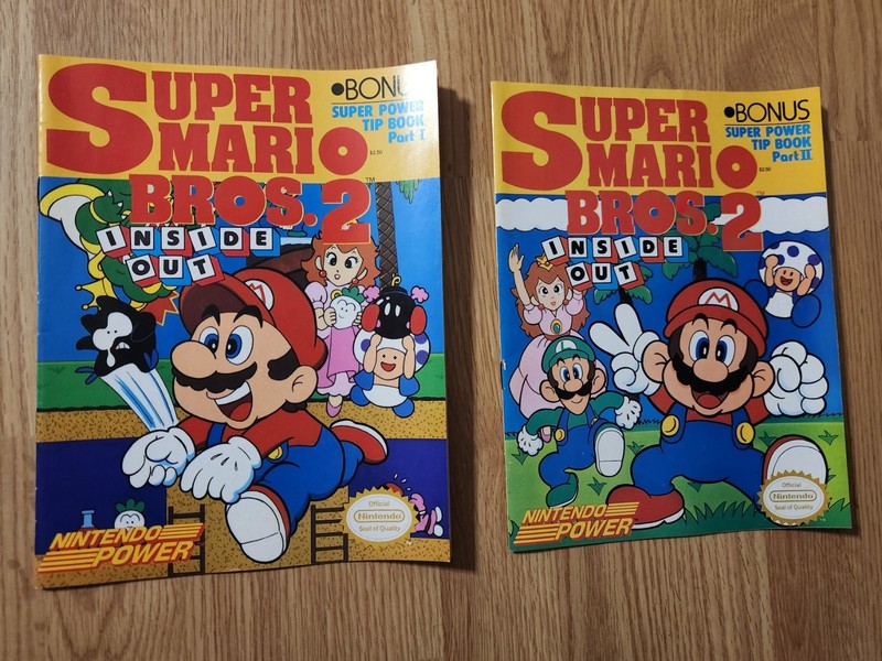 Super Mario Bros. 2: Inside Out w/Bonus Super Power Tip Books Pt. 1 & Pt. 2 NES