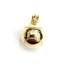 New 14k yellow Gold 3D baseball Pendant charm sport game fine jewelry gift 3.3g