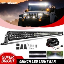 48inch Led Light Bar Spot Flood Combo Beam Wire Kit For Jeep Offroad Truck Suv
