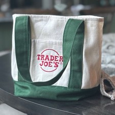 Trader Joe's Green/Beige Limited Edition Mini Tote