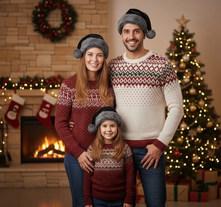Sombrero de Navidad Unisex de Papá Noel para Hombres y Mujeres - Gorra de Terciopelo Suave Fiesta de Navidad Foto 3 de 4