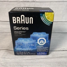 Braun Clean & Charge Refill Cartridge 2-Pack CCR 2 Lemonfresh New in Sealed Box