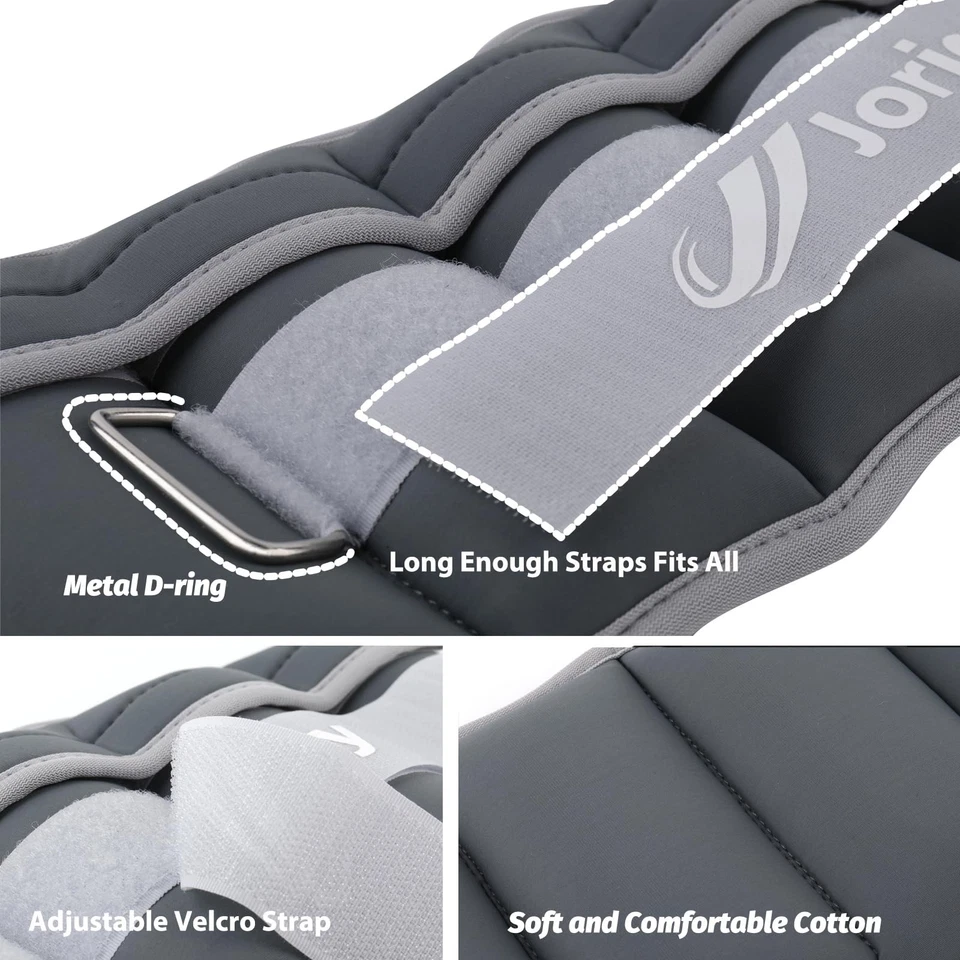 Pesas de tobillo ajustables para mujeres hombres niños 1-5 libras 1 par muñeca pierna brazo peso... Foto 2 de 4