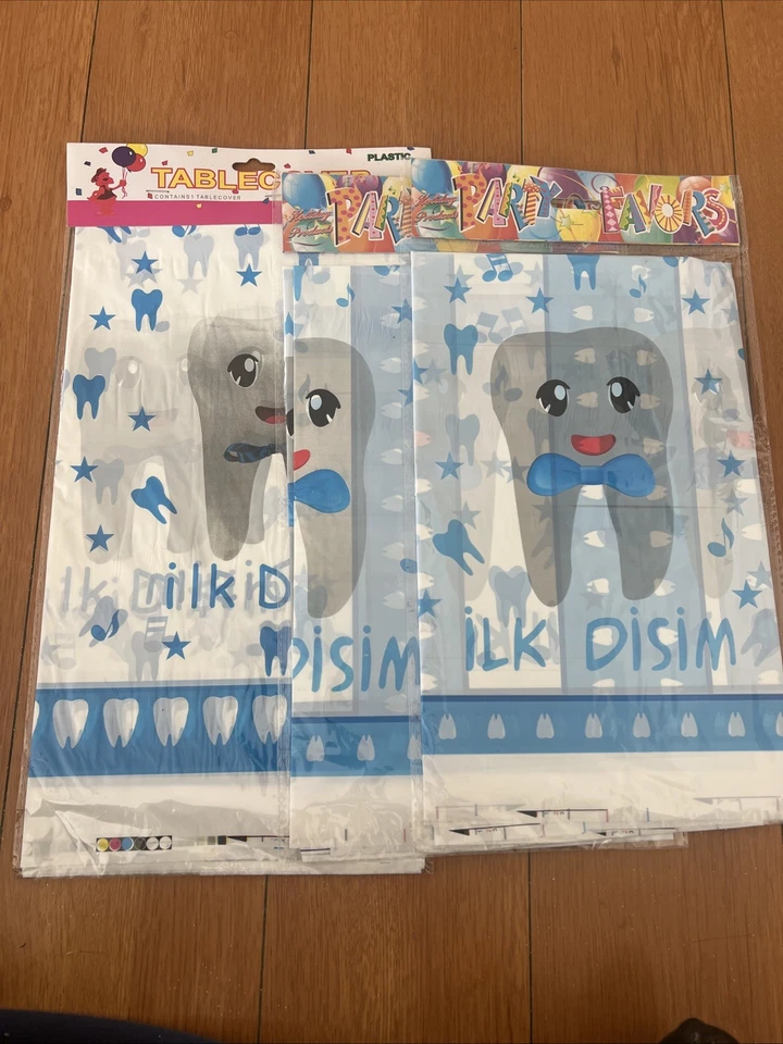 Juego de 3 manteles de fiesta de primer diente para bebé Foto 4 de 4