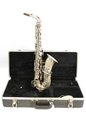 NY Conn ''The Liberty'' Silver Plated Stencil Alto Saxophone with Case
