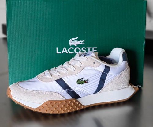 NIB 100% LACOSTE L-Spin Evo 125 Streetwear Fashion Shoes Sneakers White Navy