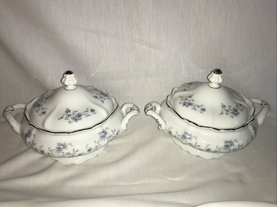 2 Porcelain Johan Haviland Blue Garland Vegetable, Soup Tureens E U C