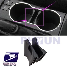 Black Center Console Cup Holder Insert Divider Set For 2014-18 Toyota Corolla US