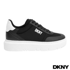 DKNY Women's Mac Lace Up Trainers UK 4-8,  Black or White, Designer Logo Shoes