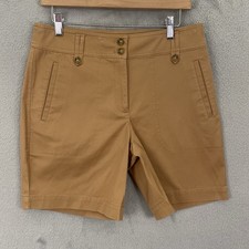 Talbots Chino Shorts Womens Size 6 Brown Stretch Casual