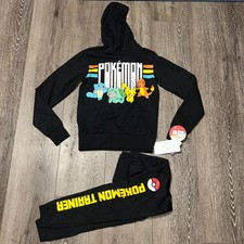 Pok mon Boys Tracksuit Size 11/12yrs Black Hoodie Jogger Set BRAND NEW NWT