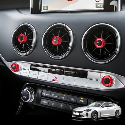 5 Stück Rot Lautstärke Schalter Abdeckung Blende Für Kia Stinger Audio Drehknopf