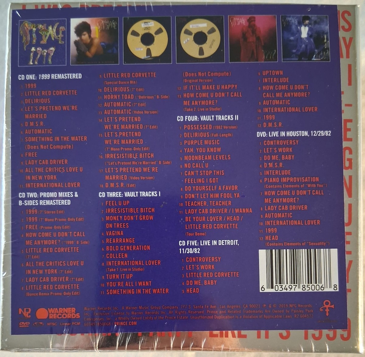 プリンス　スーパーデラックスエディション1999 5CDアルバム+DVD 1999 (Super Deluxe Edition)(5CD+DVD) : Prince | HMV&BOOKS