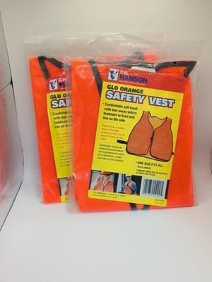 Two CH Hanson Glo Orange Safety Vests