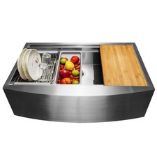 AKDY 33 in. x 22 in. Stainless Steel Workstation Kitchen Sink w/ Accessories