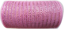 6 Inch X 30 Feet 10 Yards - Metallic Poly Mesh Ribbon Pink