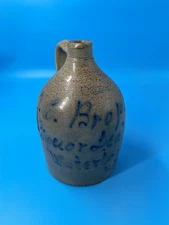 J.C. Brophy Liquor Dealer Waterloo New York Stoneware Script Jug