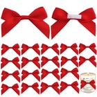 50 PCS 2.6x2.2 inch Red Self Adhesive Satin Ribbon Bows for Treat Bags Crafts