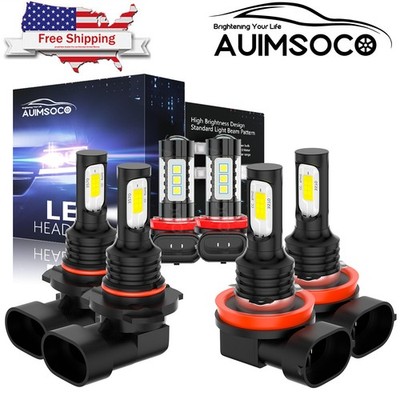 For 2017-2020 Chrysler Pacifica 6x LED Headlights & Fog Light Bulbs Super White