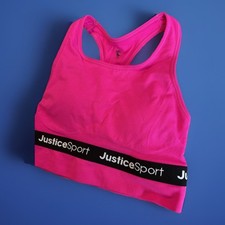 2 Justice Size 30 Sports Bras Tie Dye Hot Pink With Removable Pads New With Tags