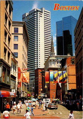 Boston Massachusetts MA Downtown Crossing Washington Street Stores  Postcard