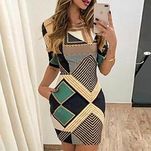 Vestidos Para Mujer Cortos De Fiesta Casuales Rayas Elegantes Ropa Moda  Vestido | eBay