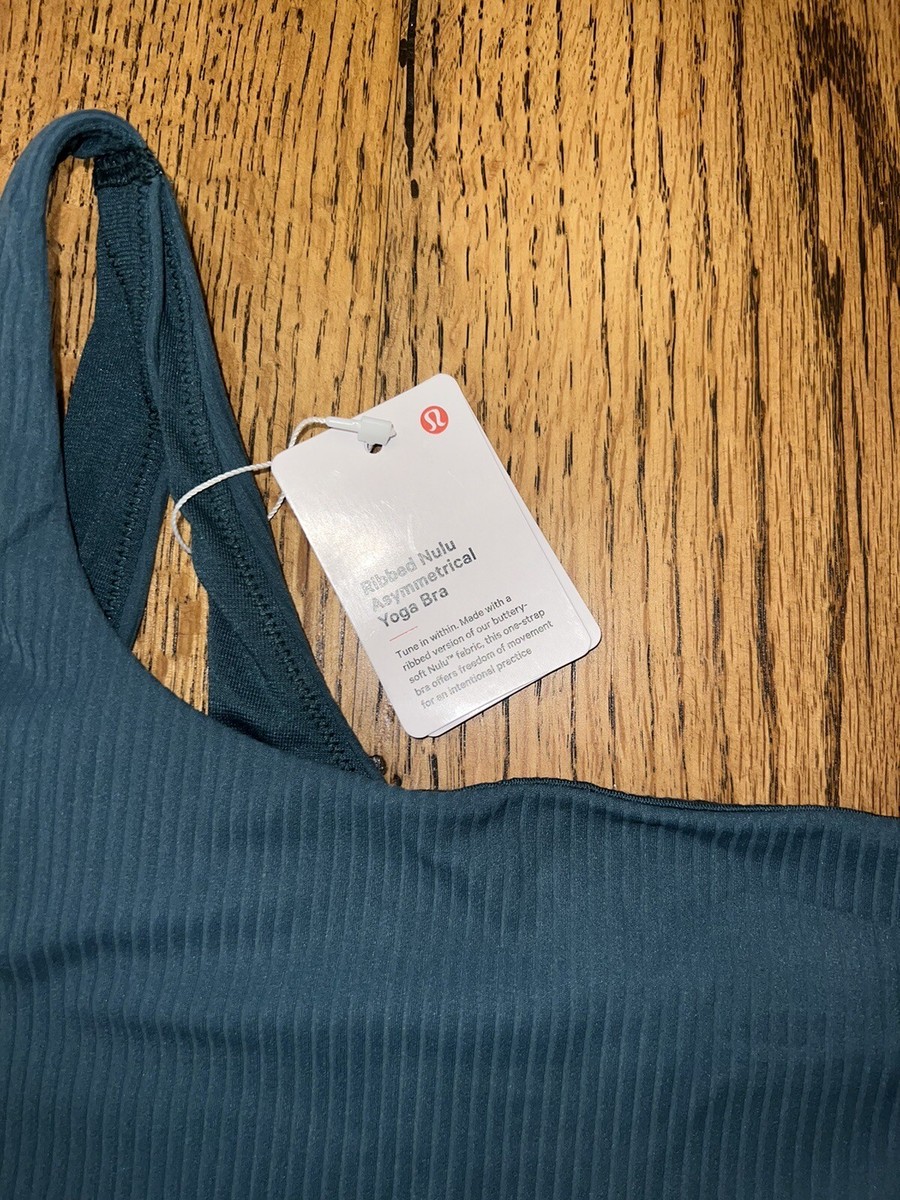 Lululemon Ribbed Nulu Asymmetrical Bra *Light Support A/B Cup Green Jasper  Sz10