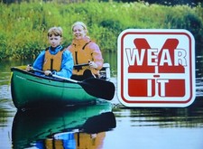 2 PK WEAR IT LIFE JACKET OR SAFETY VEST 3" X 3" Double Glue Sticker Decal