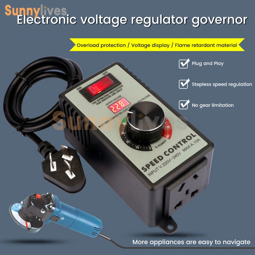 Regolatore di Tensione CA, 2000 W 220 V 25 A Potenziometro A Manopola di Protezione del Circuito del Regolatore di velocità del Motore Multifunzionale per Elettrodomestici